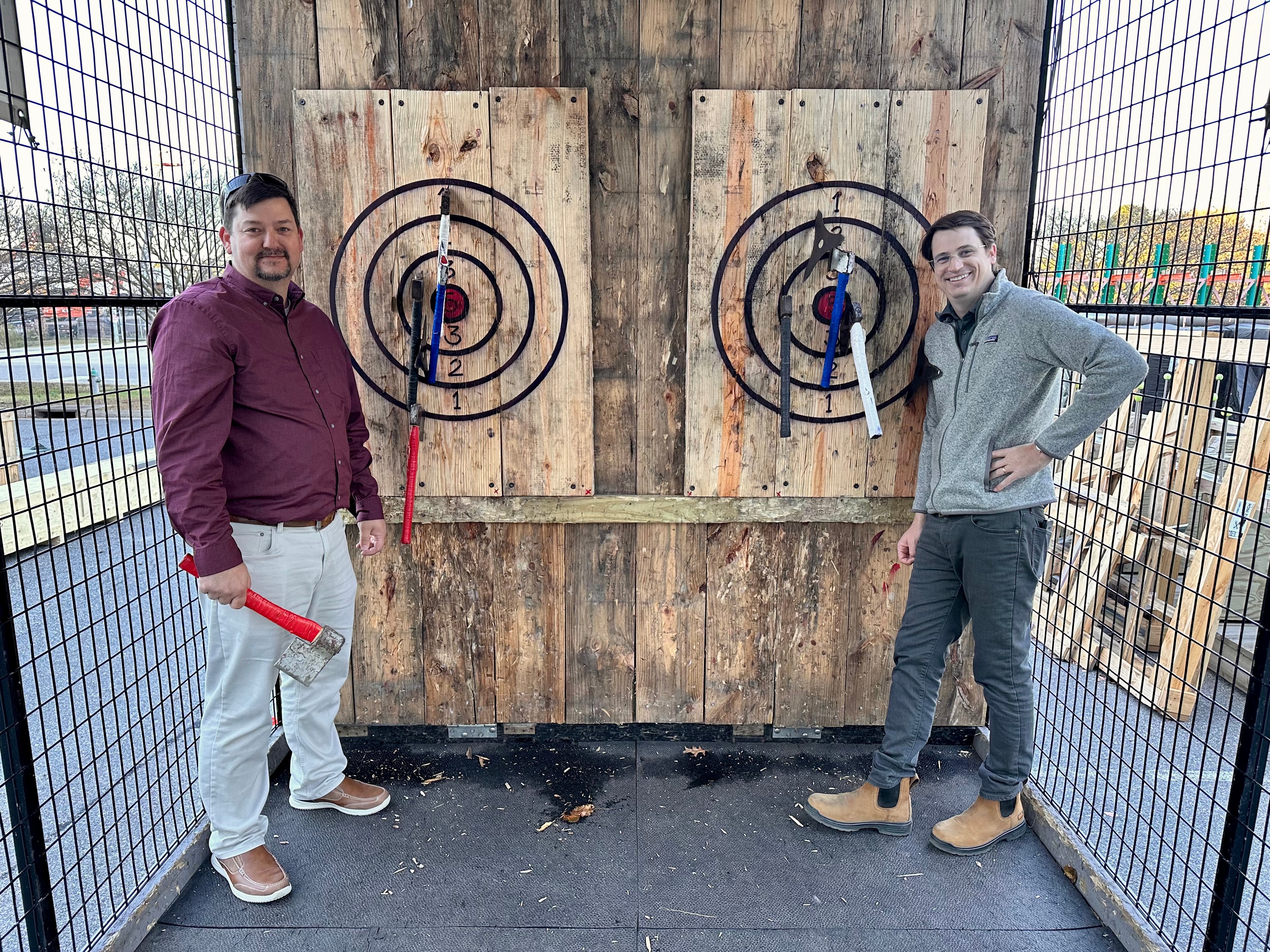 Corporate team building event group outdoors